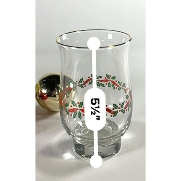 Libby Holly Ribbons Gold Rimmed Glass Tumblers - Picture 4 of 5